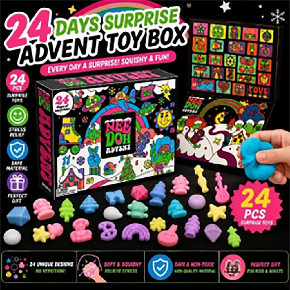 24Pcs Nee‑Doh Squish Fidget Ad - Mystery Box Blind Bag ulasan dan harga